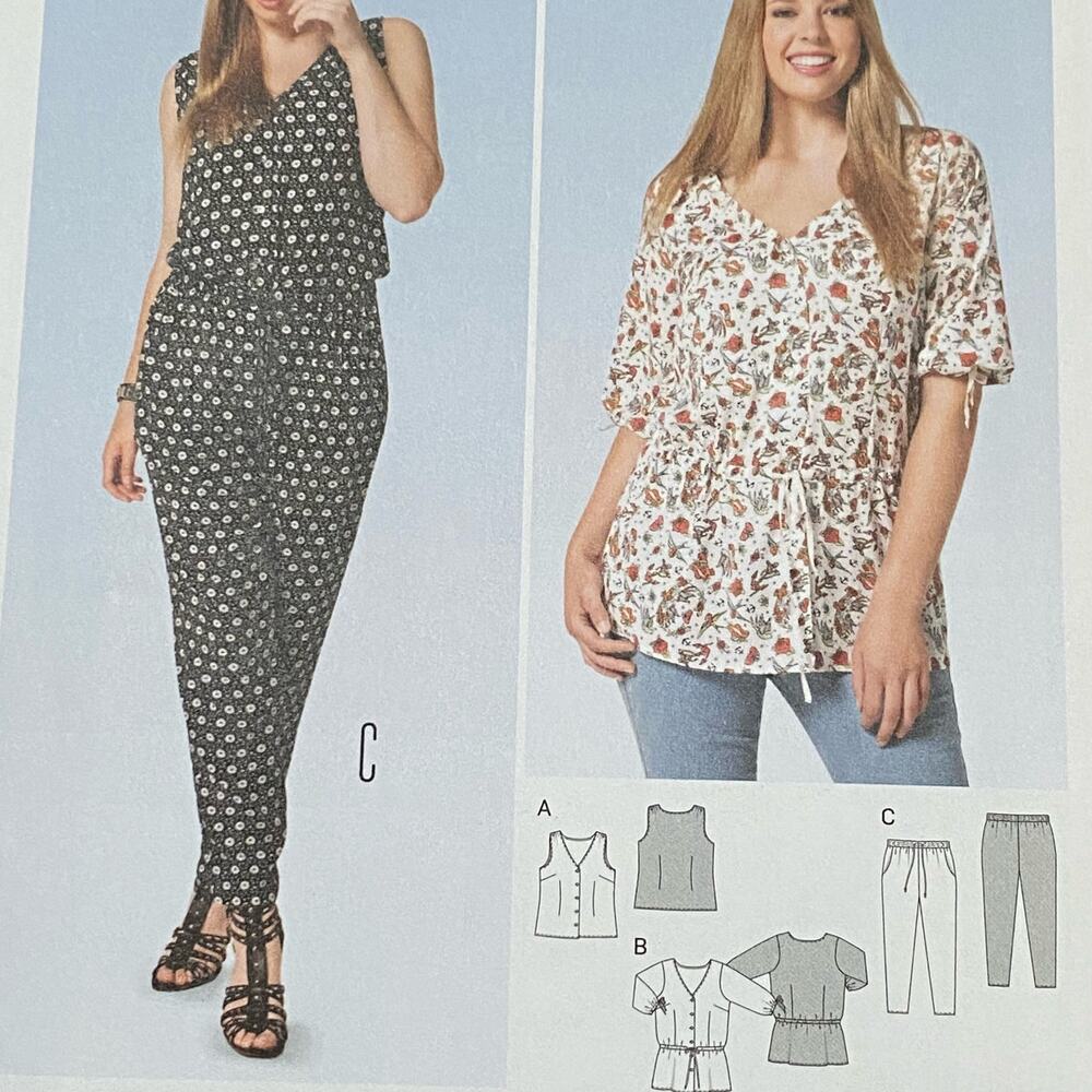 Burda sewing pattern #6789 casual top & pants UNCUT size US 16-28